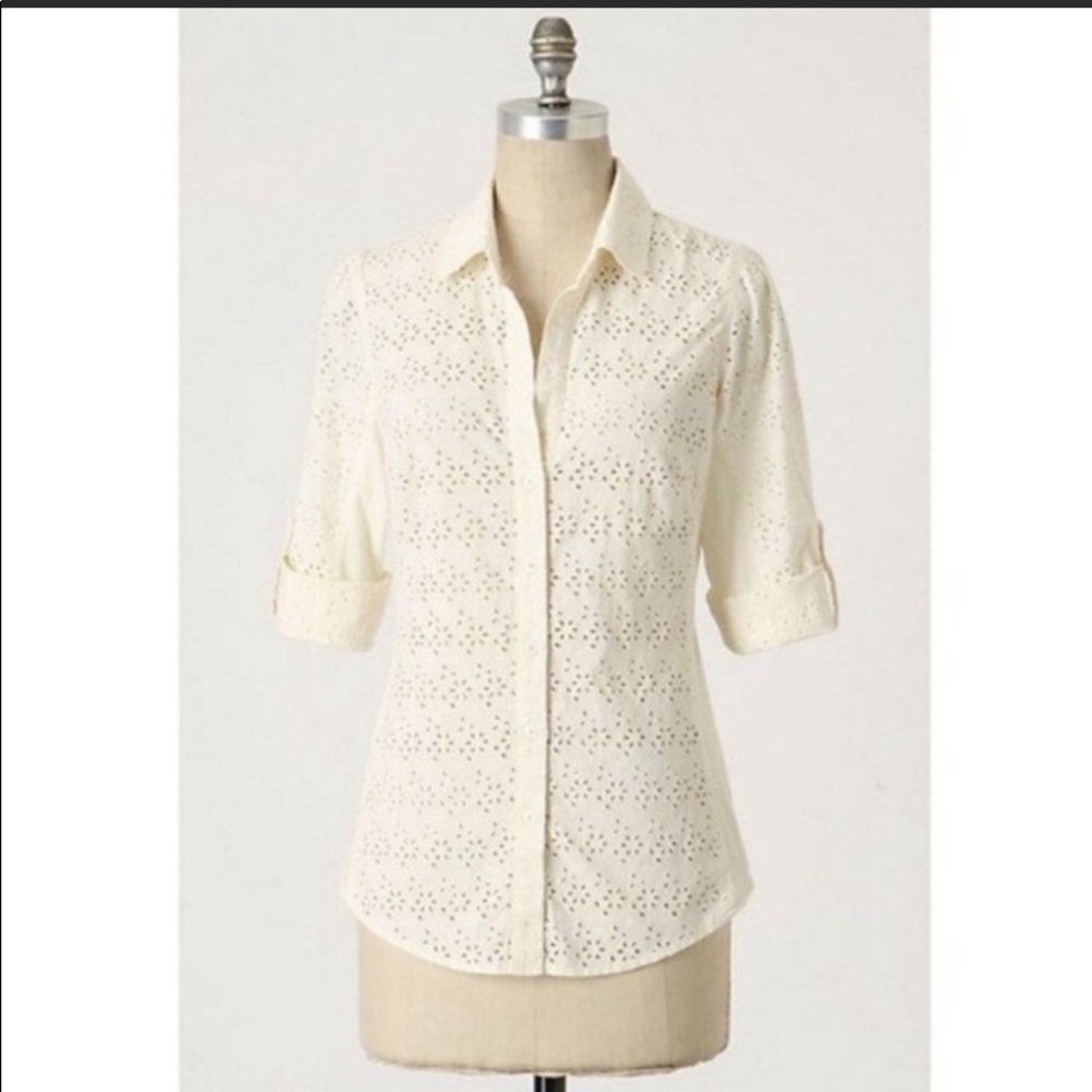 Anthropologie NWT Fei Marrow Eyelet Blouse